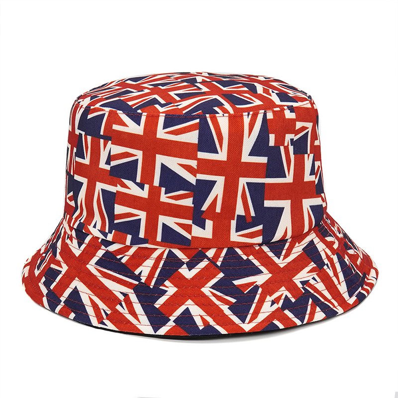 Bocca balde chapéu bandeira britânica impressão dupla lateral chapéus inglaterra bandeira reversível boné unisex dobrável algodão moda alta qualidade: Branco
