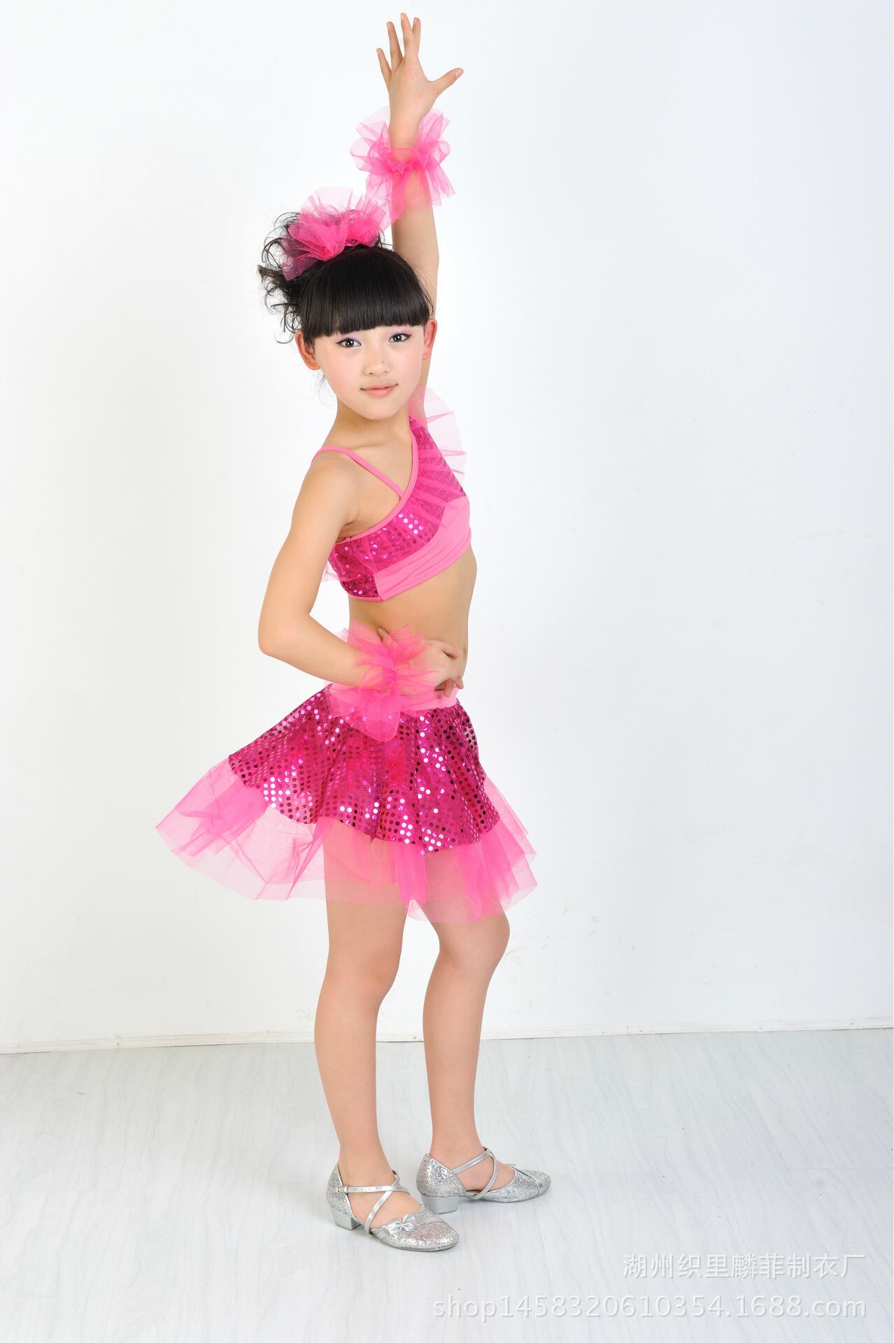 children in stage costumes of Latin dance modern split skirt dance dress sequins: 5 / height  110cm
