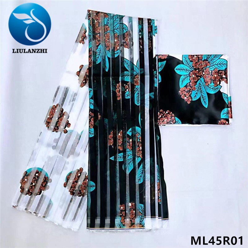 LIULANZHI-ruban africain pour couture de robe, à cire anakra, organza, 4 mètres 2 mètres, ruban africain pour couture de robe, ML45R01-21: ML45R01