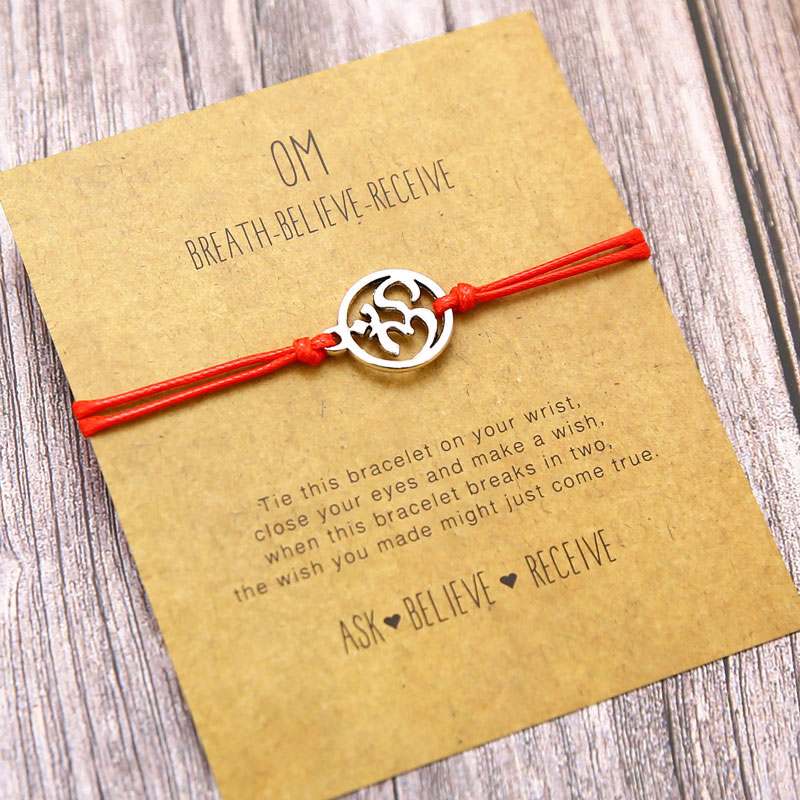 Healing Namaste Yoga Bracelets OM Charm Bracelets Lucky Buddha Yoga Jewellery for Women Men Hindu Symbol Lucky Bracelet