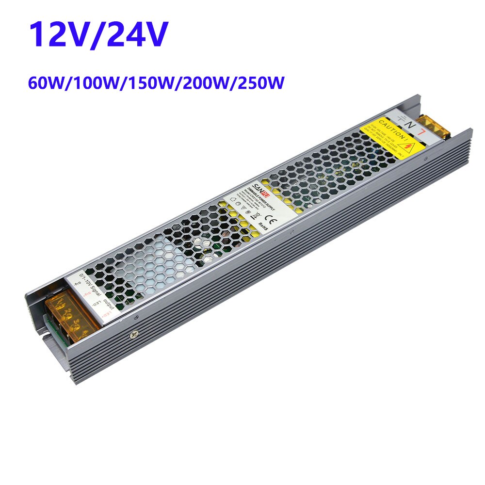 Dimbare Voeding 60W-250W Dc Constante Spanning Led Driver 0-10V Traic Scr 220V-12V/24V Transformator Crs