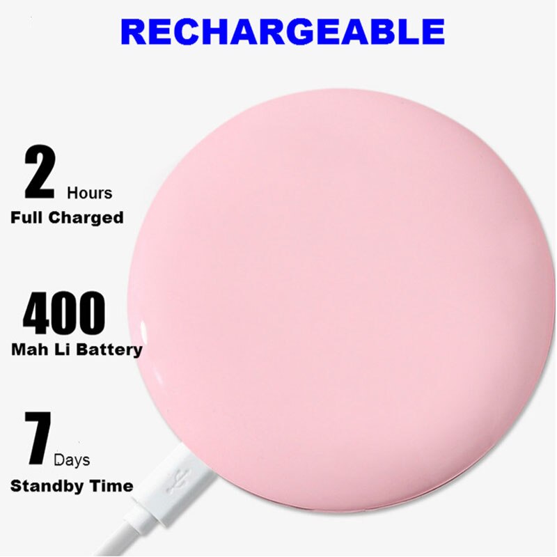 Mini espejo LED portátil luminoso espejo de maquillaje de carga USB con lámpara de maquillaje chica llevar espejo pequeño redondo para mujeres S1