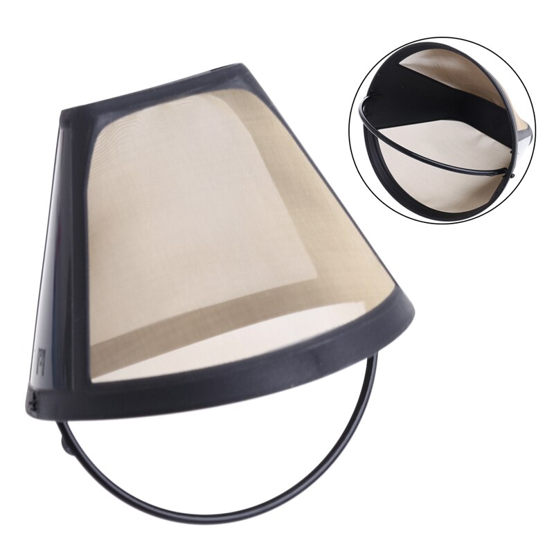 Reusable Coffee Filter 10-12 Cup Cone-Style Maker Machine Gold Mesh Handle Tool