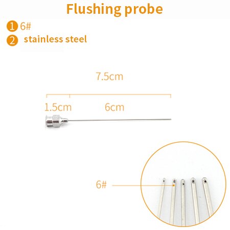 Ophthalmology lacrimal Duct Probe Flushing Type Microsurgery Instrument Stainless Steel Titanium Alloy Double-ended Probe: No. 6