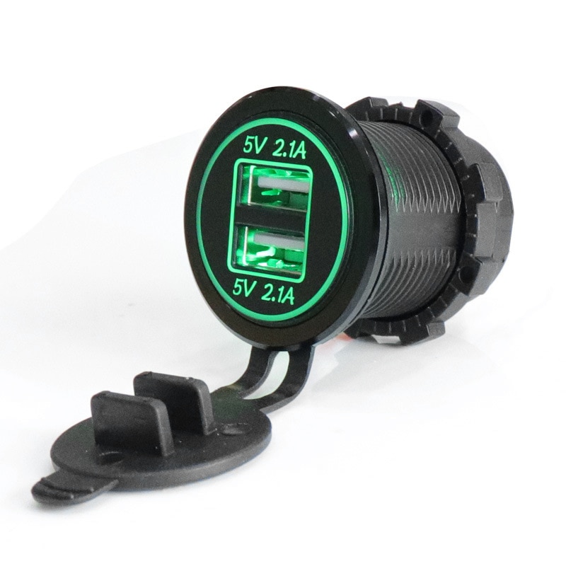 2 In 1 Dual Usb Sigarettenaansteker Charger Power Adapter Rode Led Digitale Voltmeter Waterdichte Base