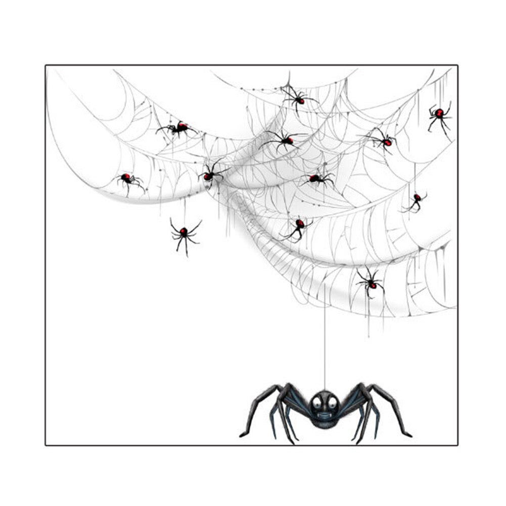 Halloween Wall Stickers Spider Web Self-adhesive Wall Paintings PVC Removable Window Decal Festival Party Backdrops Room Decor: Default Title