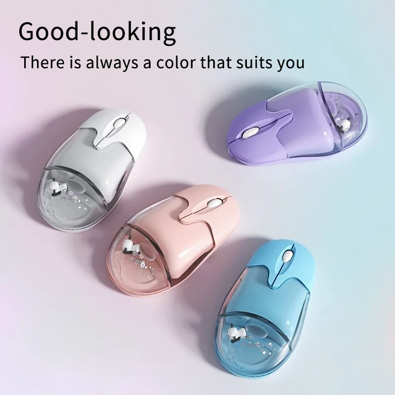 Mouse wireless dual-mode Mouse cablato Mause Design creativo Bambola galleggiante Pulsante muto ricaricabile Bellissimi mouse Uso ufficio Ergonomia