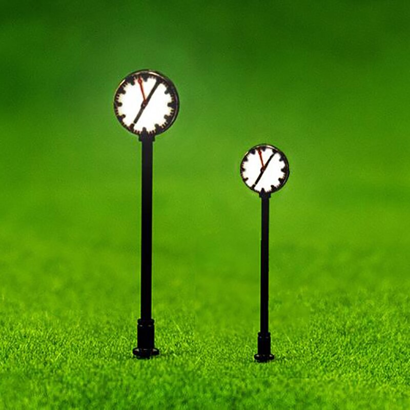 Model Railway Lights Lit Platform Clock Lamp Train Station Layout