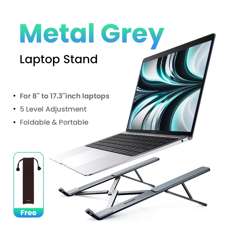 UGREEN Laptop Stand Holder For Macbook Air Pro Foldable Aluminum Vertical Notebook Stand Laptop Support Macbook Pro Tablet Stand: Brown