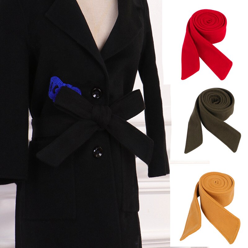 170cm*5cm dames meisjes wollen riem effen tailleband trenchcoat overjas jas accessoires unisex wollen sjerp stropdas