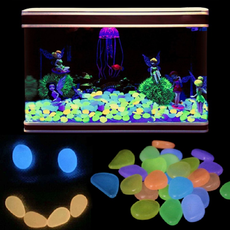 JOYLIVE – pierres décoratives pour Aquarium, pierres lumineuses qui brillent dans la nuit, pour le jardin, 20 pièces