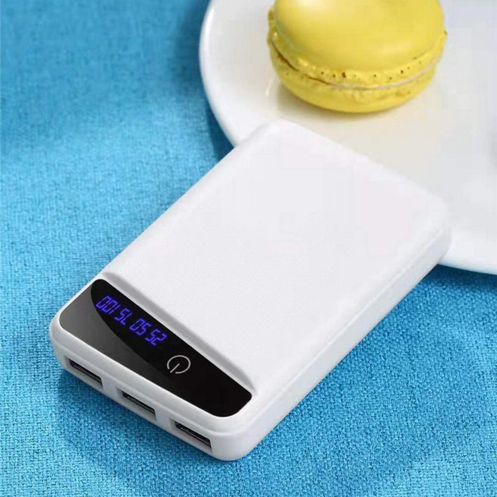 5V 1A 7X18650 DIY Power Bank Case 3USB Battery Shell Box Case DIY KIT Digital LCD Display Shell Battery Charger Box Case: White