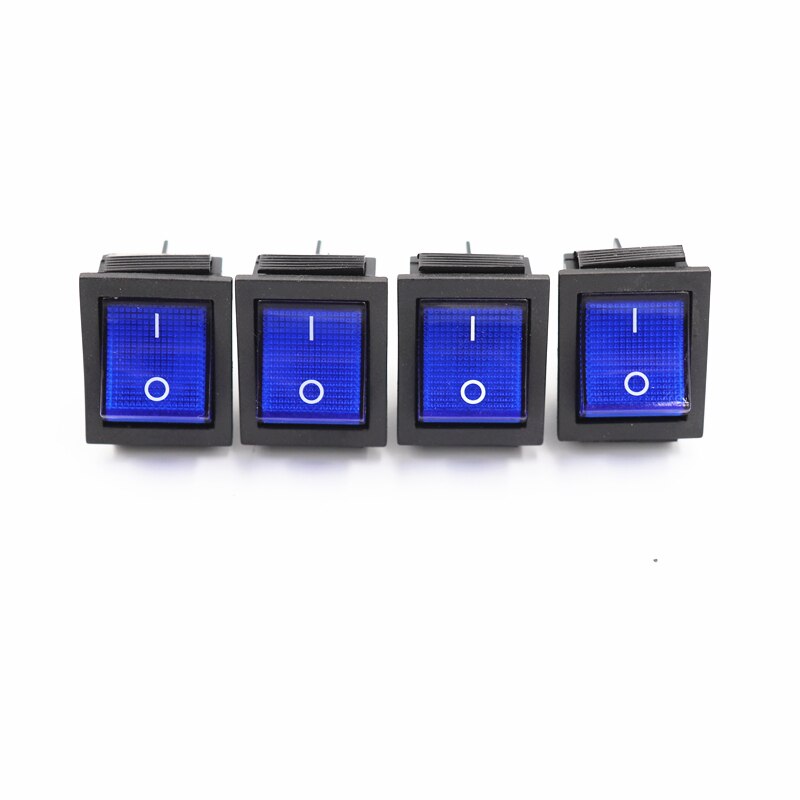 4Pcs 12V 220V switch KCD4 boat-shaped rocker power button 250V on-0ff With light Tumbler boat: 4PCS blue / 12V