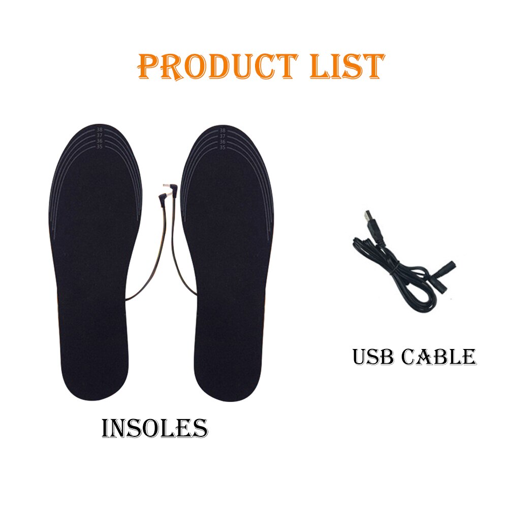 Washable Cuttable Size Shoes Boots Keep Feet Warm Winter Supplies Usb Electric Powered Heated Insoles