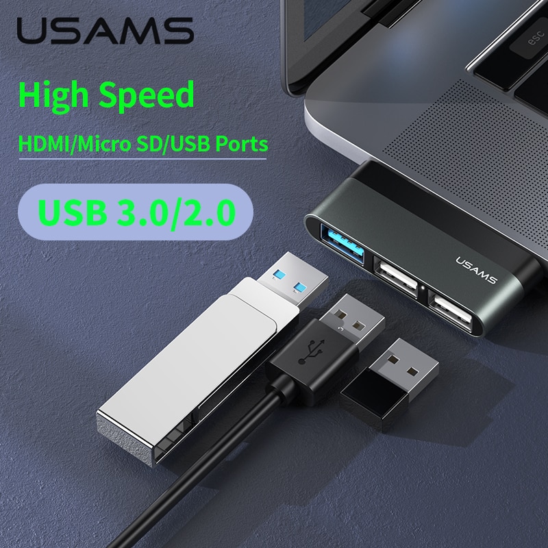 Usams type c kabel mini hub usb 3.0 2.0 hub multi usb splitter adapter til ipad pro bærbar telefon pc usb hub expander høj hastighed
