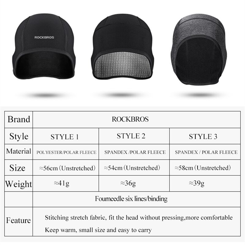 ROCKBROS-Gorro cálido de lana para ciclismo, sombrero deportivo para hombre, para esquí y nieve, para invierno, cinta para el pelo, bandana, pasamontañas