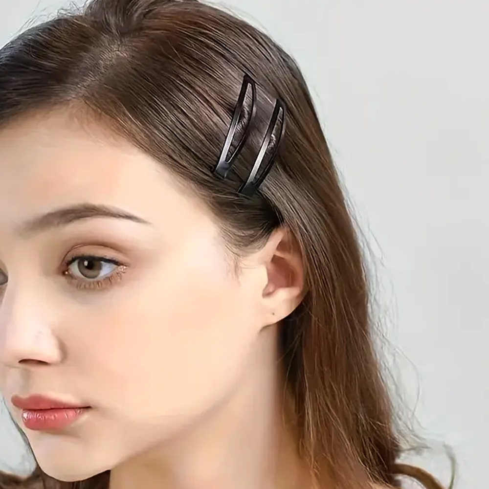 12 pçs/set clássico preto metal snap grampos de cabelo sem deslizamento gota de água grampos de cabelo presilhas para mulheres criança meninas cocar