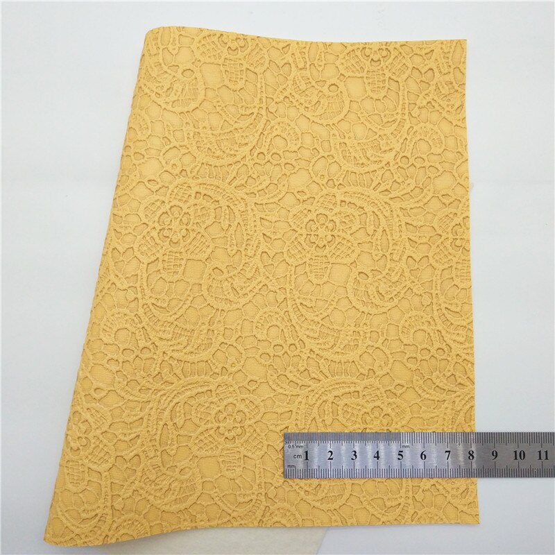 Pastel Colors Lace Embossed Synthetic Leather Vinyl Fabric Faux Leather Sheets For Bows Earrings DIY 21x29CM Q353