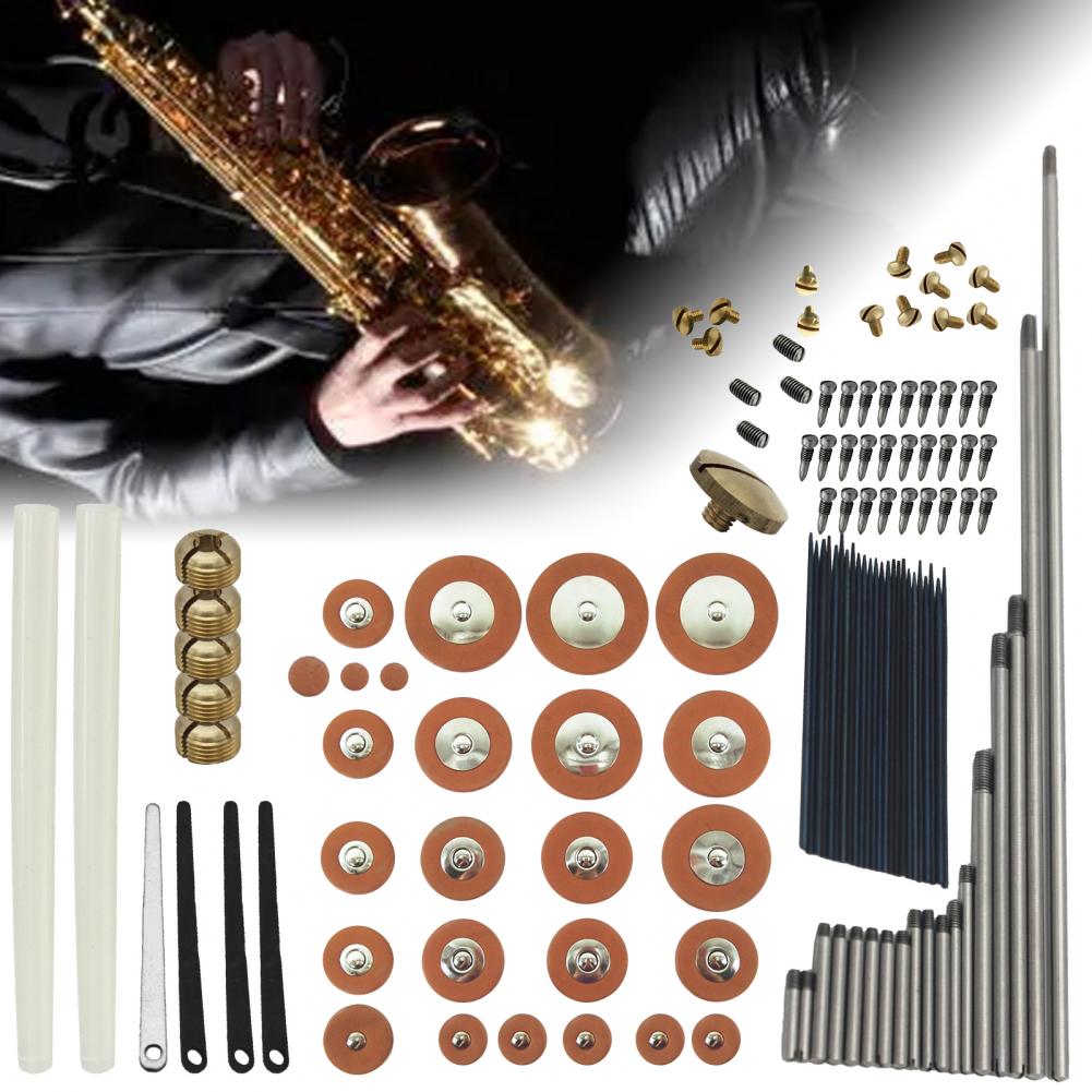 1 Set Sax Repair Kit Multipurpose Replace Broken Parts Compact Alto Saxophone Fix Screws Pads Set for Instrument
