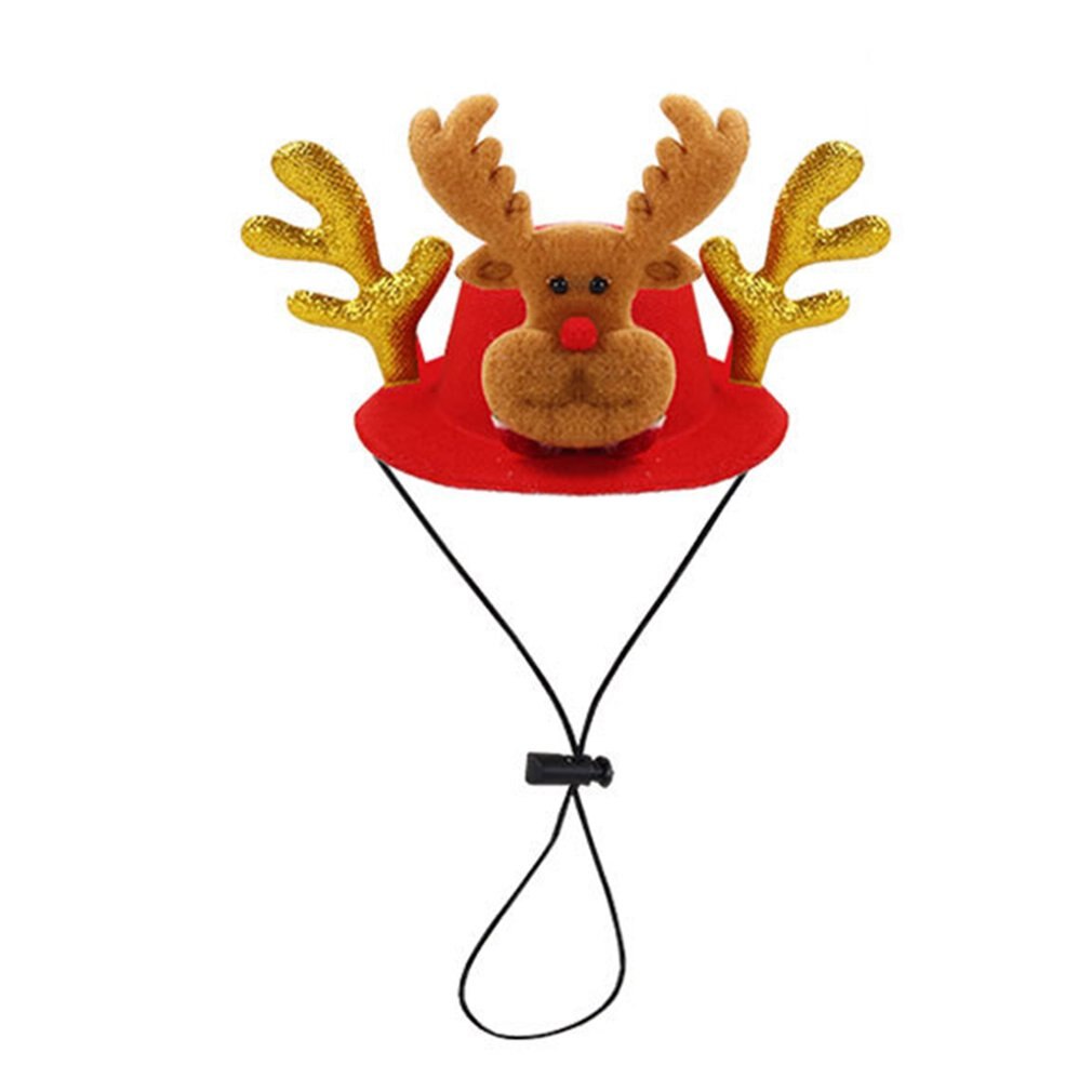 Regulowane błyszczące puszyste poroże łosia rogi kot domowy placki szczeniak czapka świąteczna zwierzę domowe festiwal kapelusz boże narodzenie rekwizyt Cosplay nakrycia głowy: 2