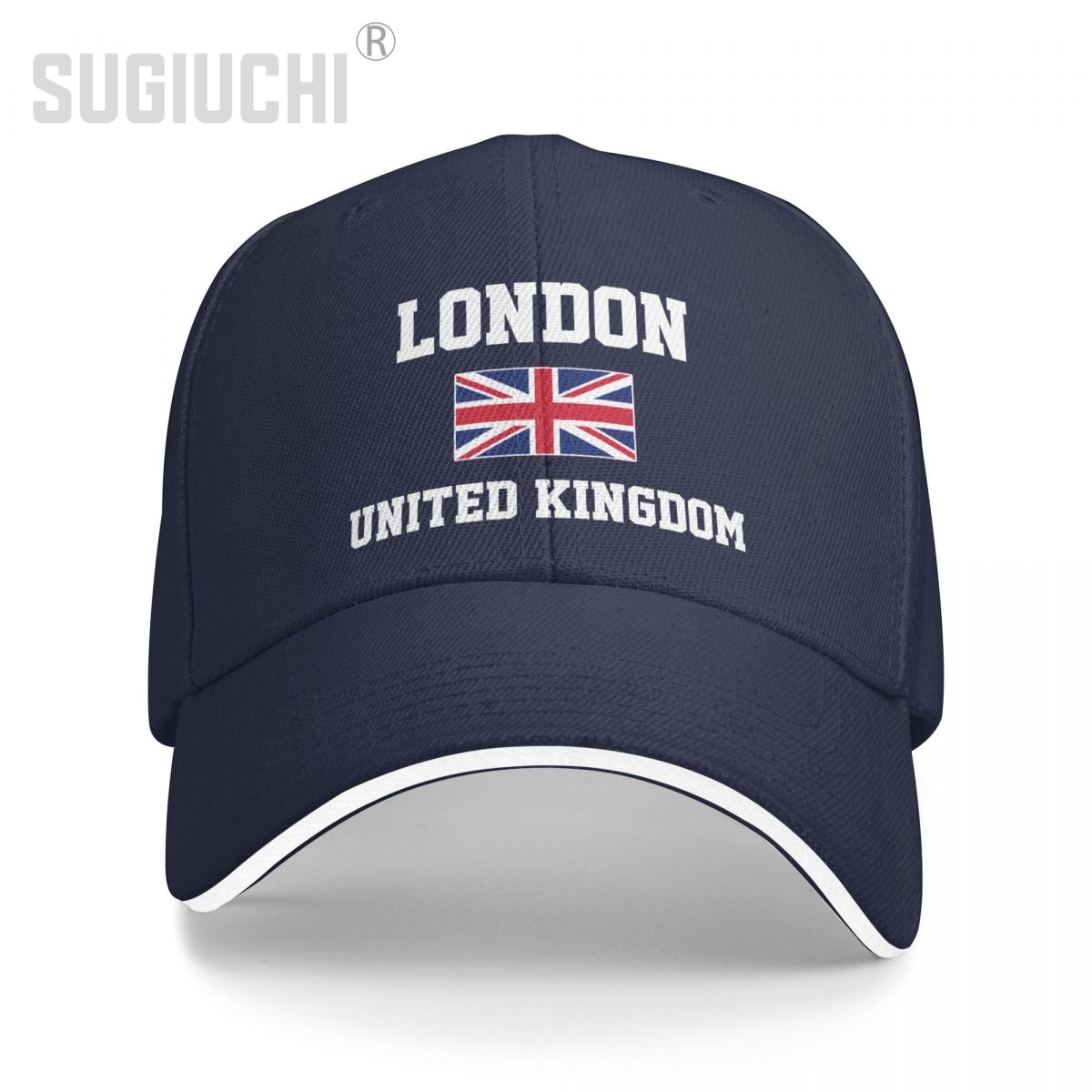Baseball Cap United Kingdom London Capital Men Women Unisex Hip Hop Sandwich Caps Snapback Golf Hat Fishing: Navy Blue