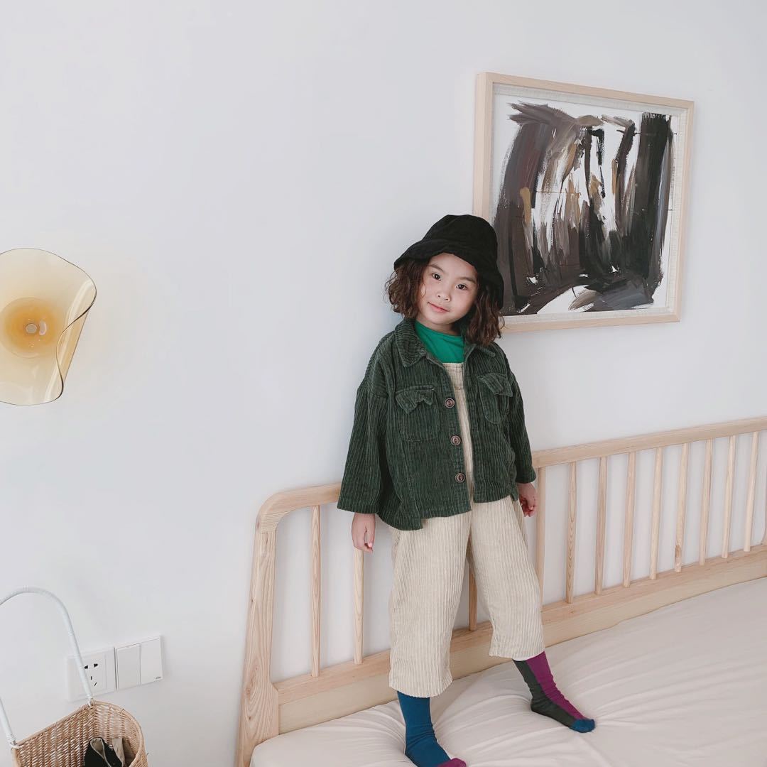 Børne efterårsjakke koreansk børn fløjlsjakke baby drenge løse afslappede frakker outwear jakke til drenge 2-8y