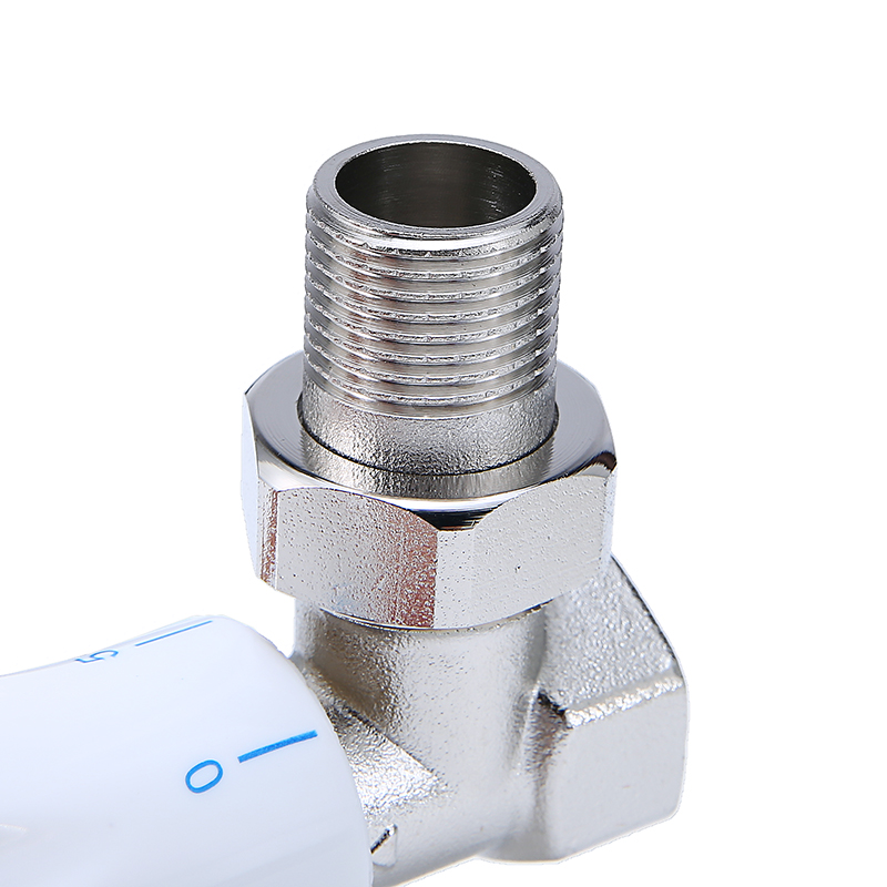 2Pcs Thermostatic Radiator Valve 15mmx1/2" Angled Temperature Control Valve Chrome For Floor Heating Valve Copper