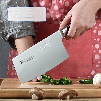 Skarp køkkenkniv i rustfrit stål kok kødhakker kniv træskaft hugge ben kniv køkken køkkenredskaber 2 stil: Udskæring af kniv