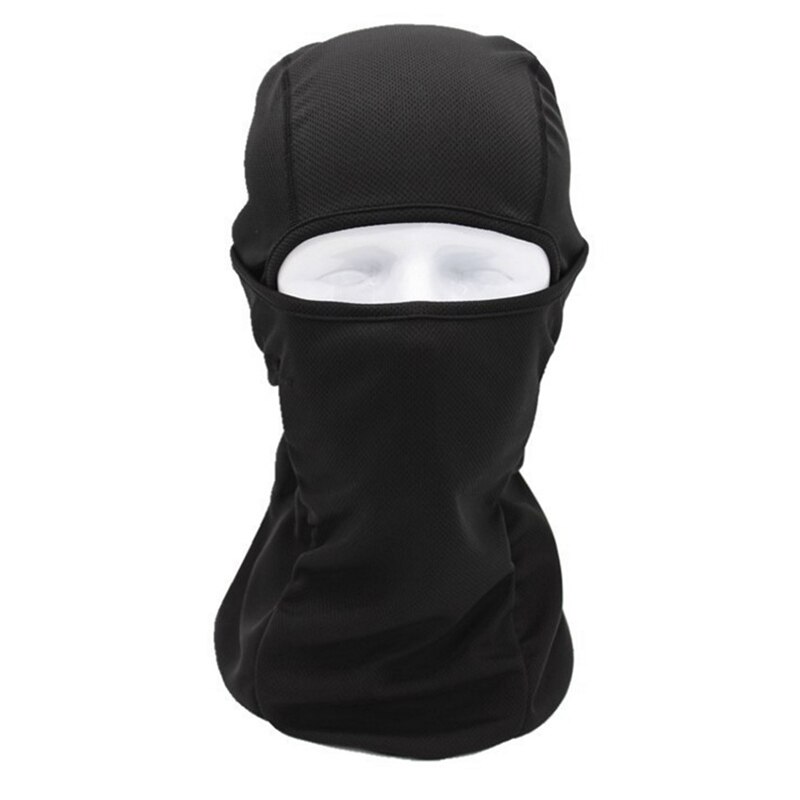 Pasamontañas de Lycra para ciclismo, máscara facial completa para el cuello, casco ultrafino para hombre: Black
