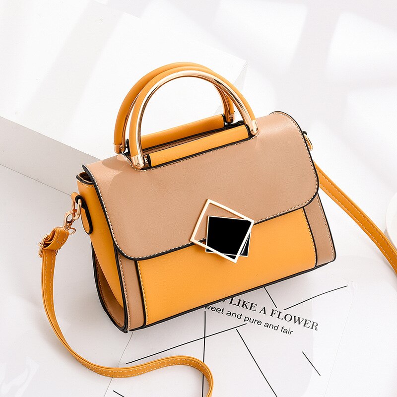 Borsa a tracolla monospalla moda semplice da donna coreana nuova moda autunno e inverno 2019 da donna: Khaki Yellow