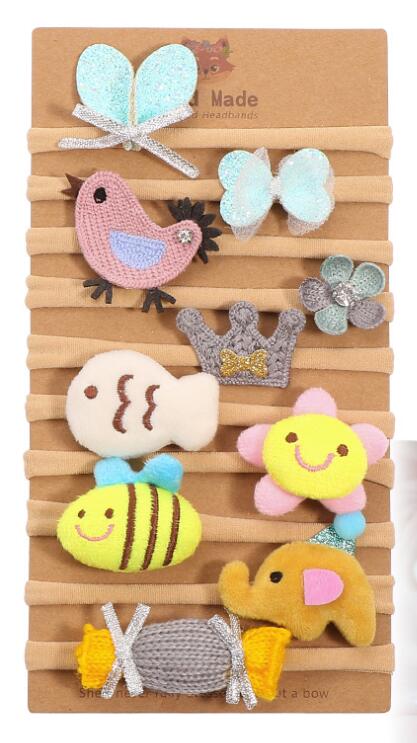 Accesorios adorables para el cabello para niñas, horquillas, lazos de flor para pelo para niñas, diademas, 10 unidades/lote: Color 7