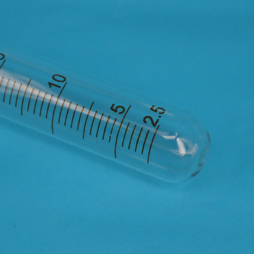 25ml Graduated Line Lab Clear Glass Test Tube Round Bottom with Stopper