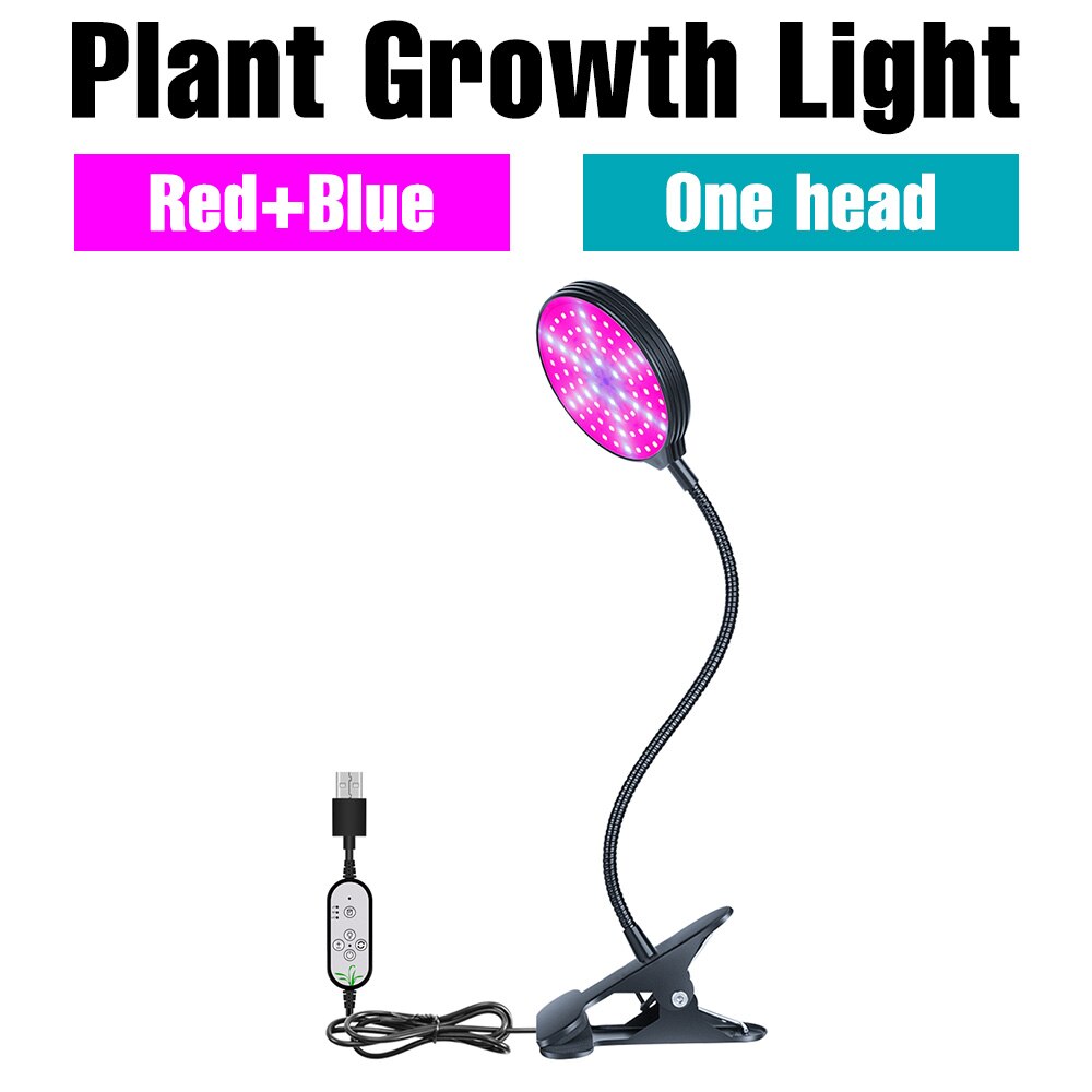 5v usb phyto lampe vokse lys led fuld spektrum lys plante voksende lampe fitolampe til frøplanter blomst fitolampy vokse telt boks: 1 hoveder 15w