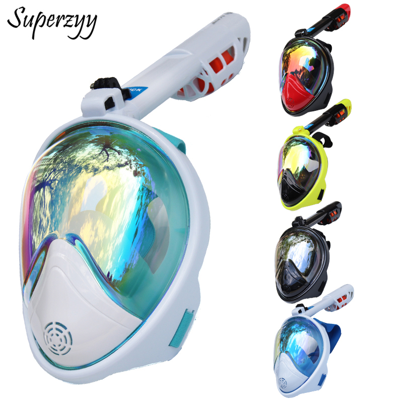 Máscara de buceo de cara completa Anti-niebla máscara de Snorkeling submarina máscara de pesca de buceo niños/adultos gafas de entrenamiento equipo de buceo