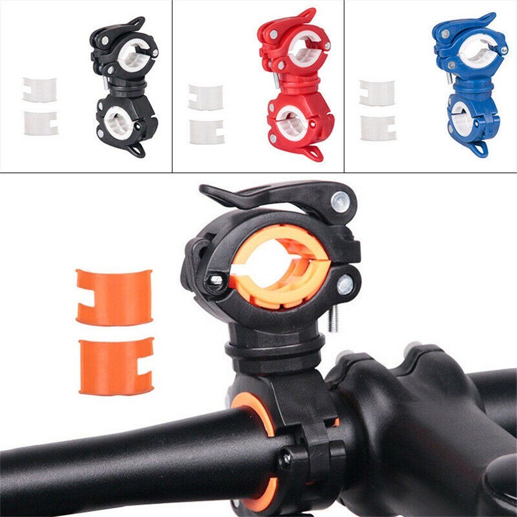 360 grad Fahrrad LED Taschenlampe Halterung Halfter Lampe Stehen Fahrrad Taschenlampe Clip Klemme unterstützung Handy, Mobiltelefon fahrrad lenker # j4
