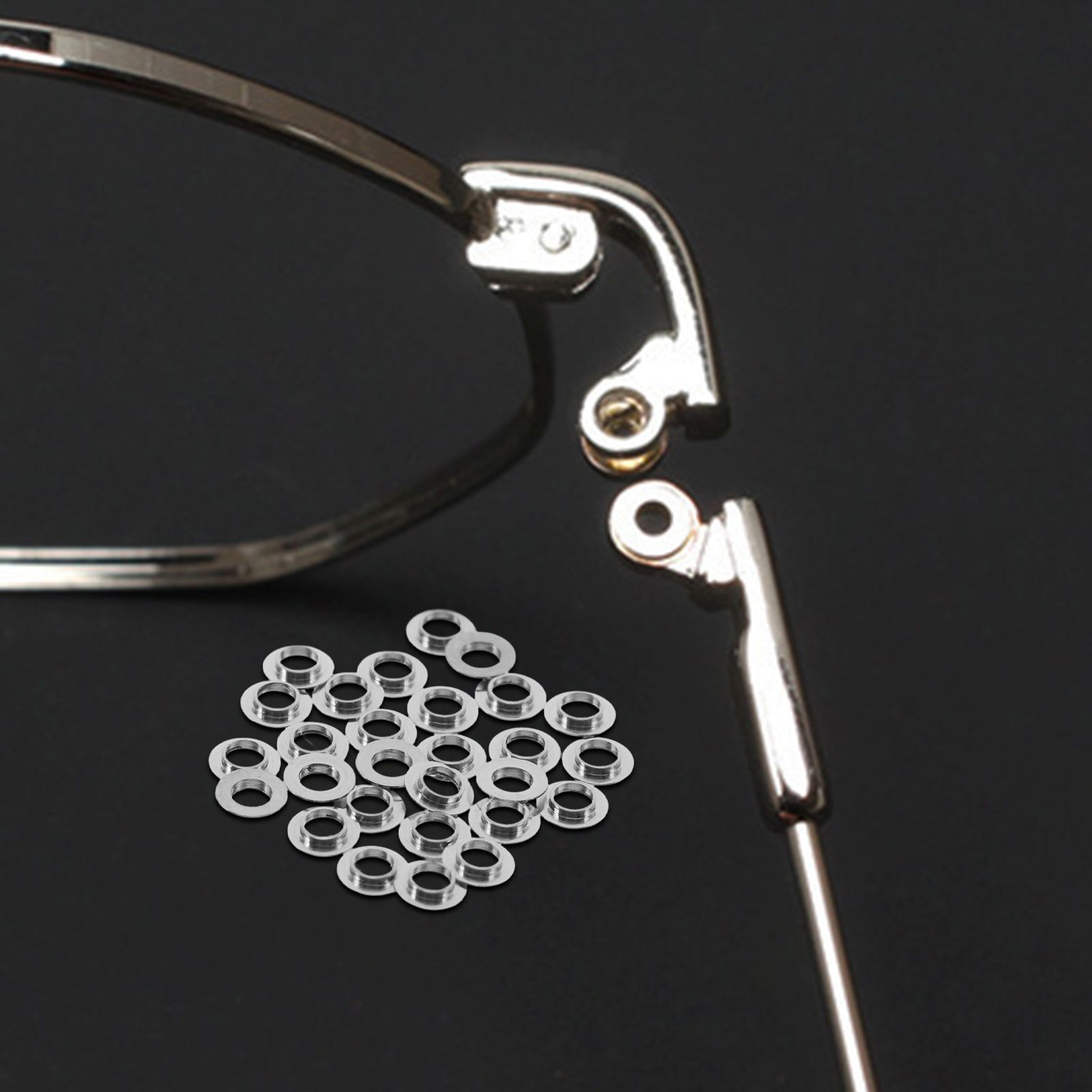 50 stuks brilaccessoires roestvrijstalen bolle pakkingen randloze brillenreparatieset duurzame vervanging van glazen onderdelen