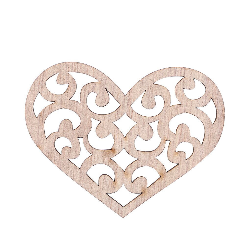 10 Pcs Carving Hollow Heart Pattern Wood DIY Crafts Scrapbooking Painting Collection Craft Handmade DIY Home Decoration: D