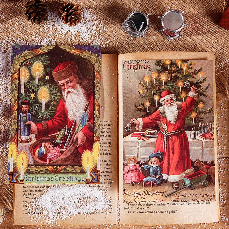 Una colección de postales navideñas de dibujos animados, de la hora de Navidad, Mensaje, tarjeta de felicitación, tarjeta de bendición, 30 piezas en