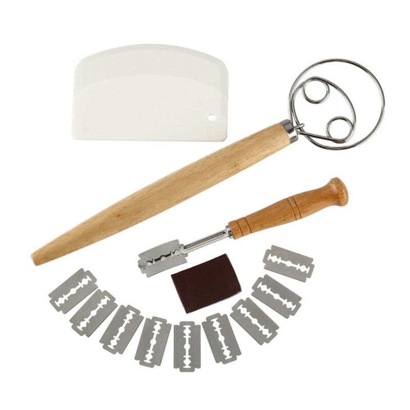 Deense Deeg Garde Brood Mixer Set Haak Nederlandse Garde Rvs Brood Slicer Deeg Schraper Bladen Voor Brood Deeg: Beige