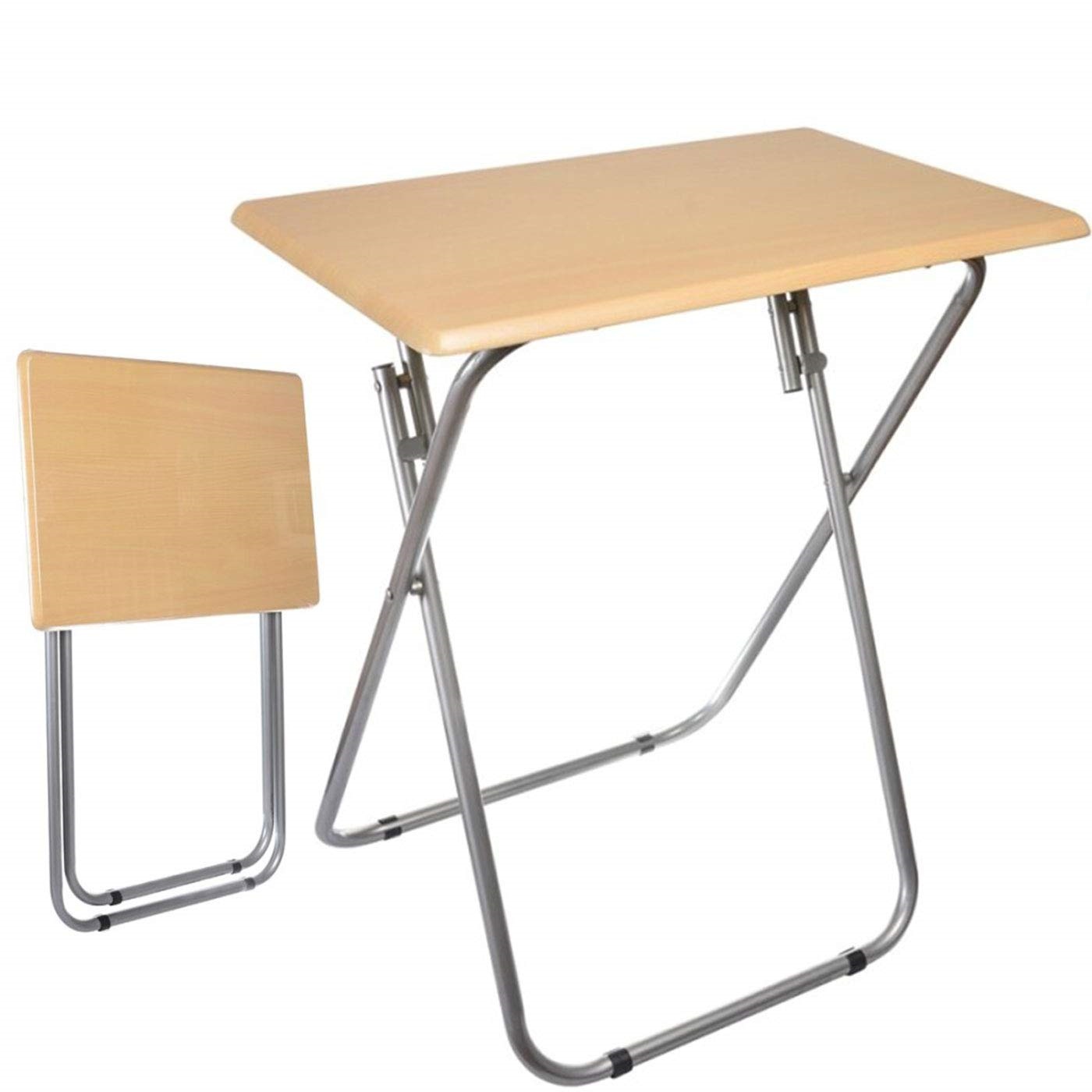 Mesa plegable de madera y metal de 71 x 70 x 50 cm. Mesado individual plegable ideal para hogar o como mesa auxiliar en hostele