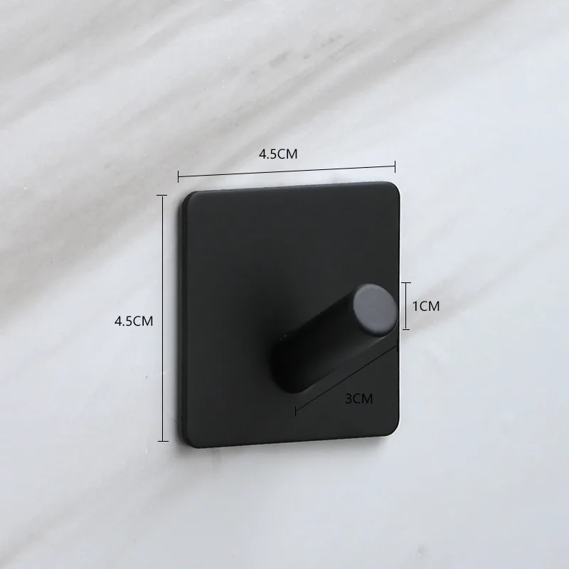 Zelfklevende haak thuis keuken muur deur haak sleutelrek keuken handdoek hanger aluminium handdoek kapstok badkameraccessoires: Dark Gray