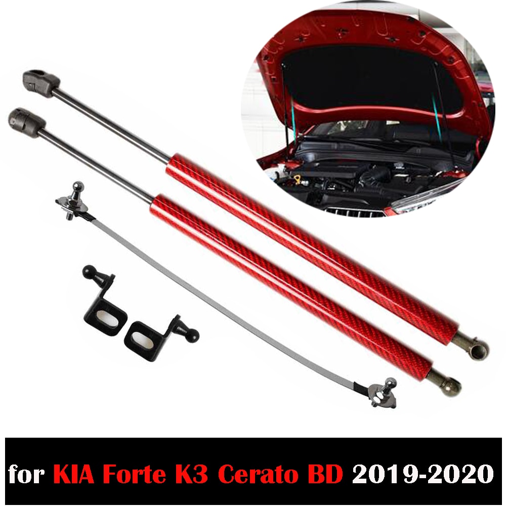 for Kia Forte K3 Cerato BD -2022 Front Hood Bonnet Modify Gas Struts Lift Support Shock Springs Carbon Fiber Damper Prop Rod