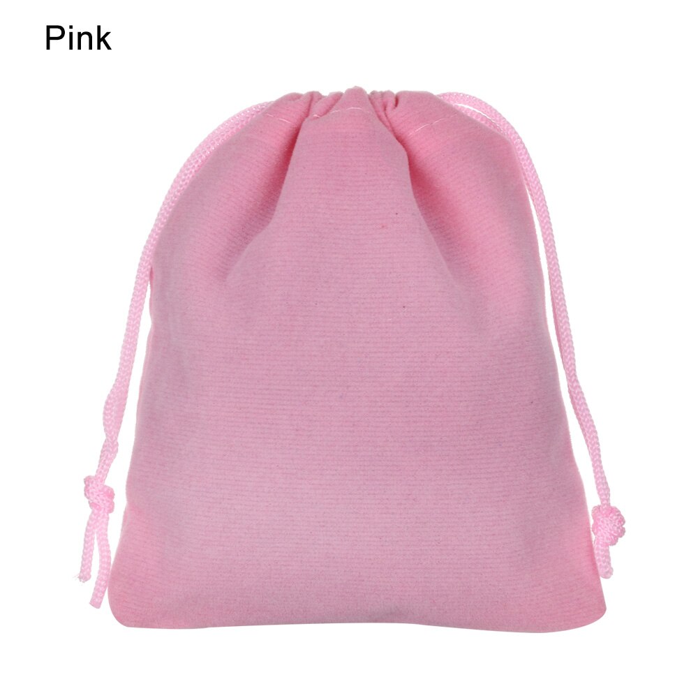 10x12cm Small Velvet Drawstring Pouch Bag Durble Christmas/Wedding Bags Beauty Dice Storage: pink