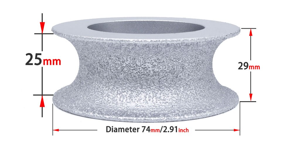 SUBRILLI Diamant Schleifen Rad Vakuum Gelötete Volle Bullnose Diamant Router bisschen Profilierung Rad Für Stein Granit Rand Schleif: 25MM