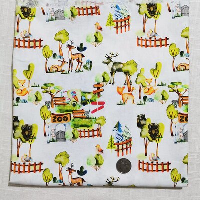 110cm brede regnbue frugter dyrefjer trykt stof 100%  bomuldsstoffer til syning af tøj patchwork diy håndlavet materiale: Nr. .20