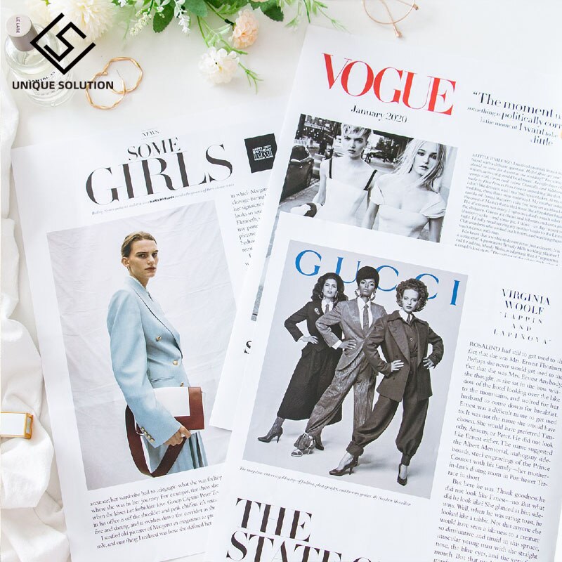 Simple and Fashionable Newspaper Photo Props Model Posing for Photography Background Set Decoration Magazine Style Retro Poster