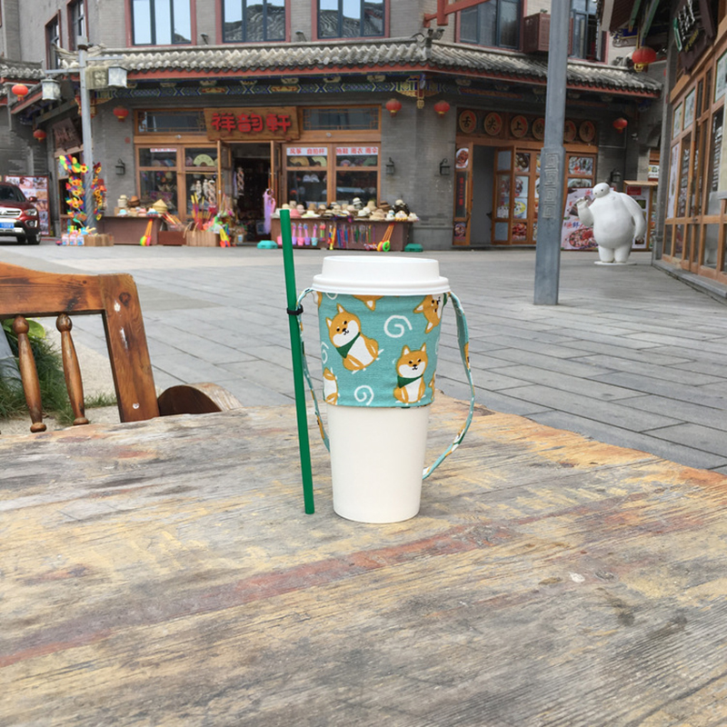 Milieuvriendelijke Drank Tas Draagbare Drank Tas Kleur Canvas Cup Set Drink Cup Tas Handgemaakte Cup Set Canvas Tas Thuis Organisator: 05