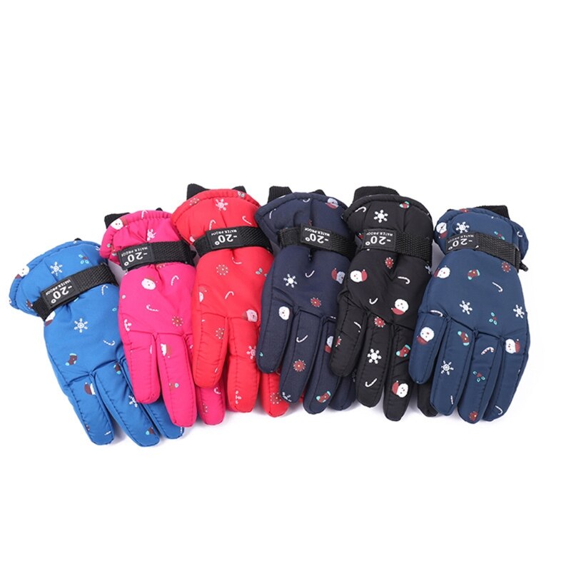 Verdikte Ski Handschoenen Kerst Patroon Handschoenen Zachte Fleece Gevoerde Handschoen Voor Kinderen
