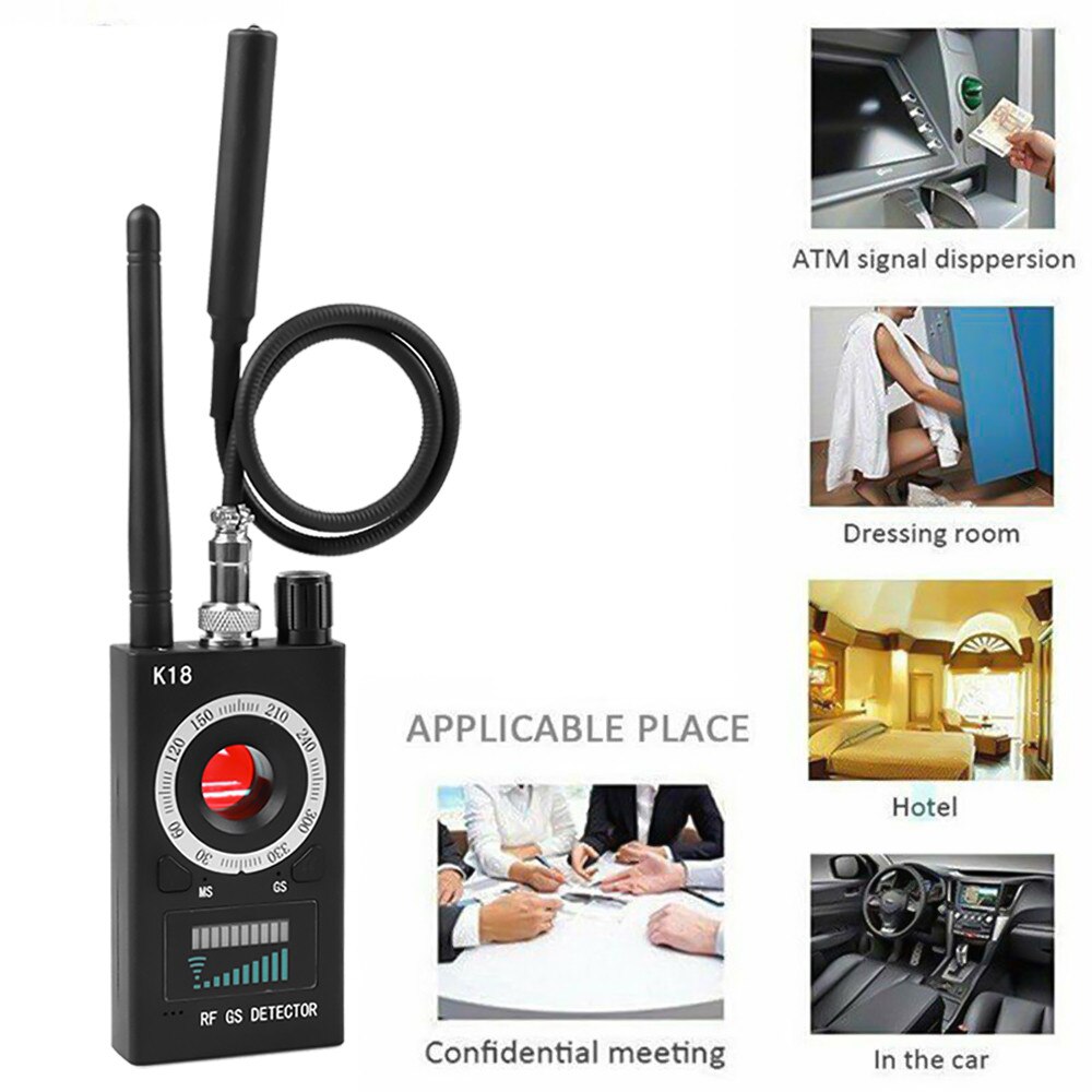 K18 Wireless Detector Camera GSM Audio Anti Bug Finder GPS Signal Lens RF Tracker Detect 1MHz-6.5GHz Multi-function Anti Camera