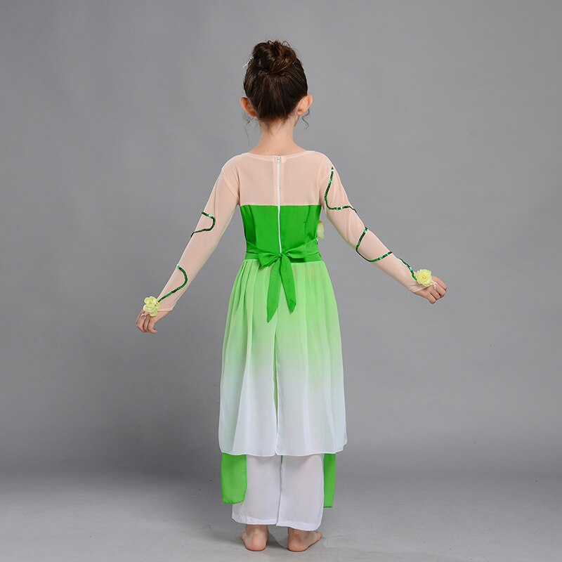 Chinese Folk Dance Children's Classical Dance Performance Costumes Jasmine Girls Perform Yangko Folk Dance Costumes